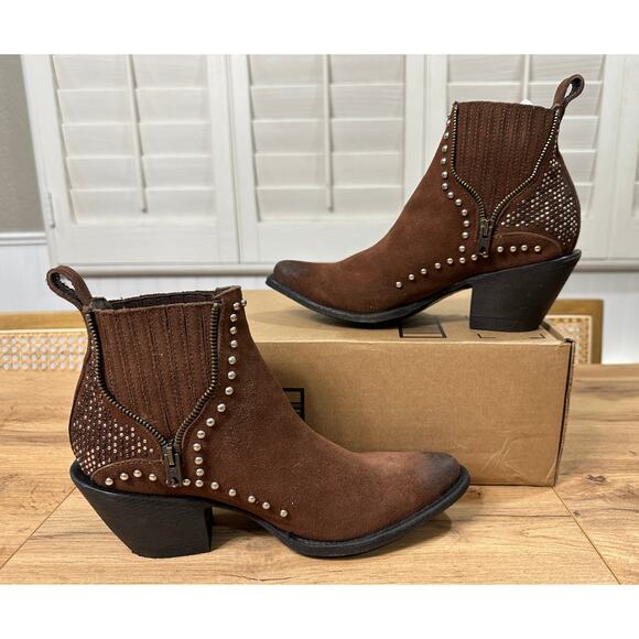 Old Gringo Cambria Boots Brown Soft Suede Leather Size 6.5/7 NWOB Chic Western - Picture 10 of 16